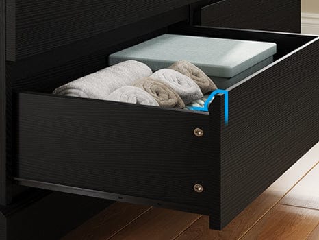 51.5 Inches Wide Dresser with 6 Drawers Black