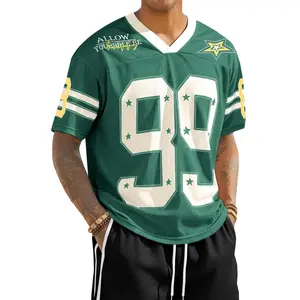 Runcati Mens Oversized Jersey Y2k Baggy T-Shirts Unisex V Neck Graphic Number Tees Streetwear Summer Fashion Tops Menswear