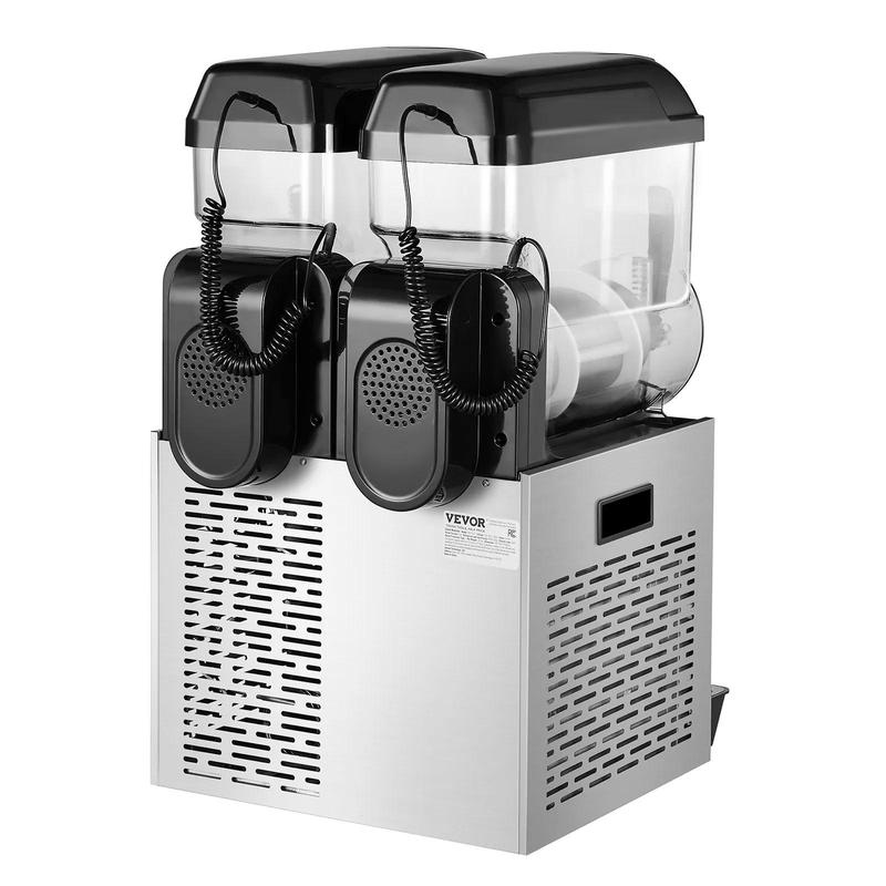 VEVOR Commercial Slushy Machine,  , 12Lx2 Double Tank Frozen Drink Machine, 96 Cups Stainless Steel Margarita Smoothie Frozen Drink Maker, Slushie Maker for Home Party Restaurants Cafe Bars