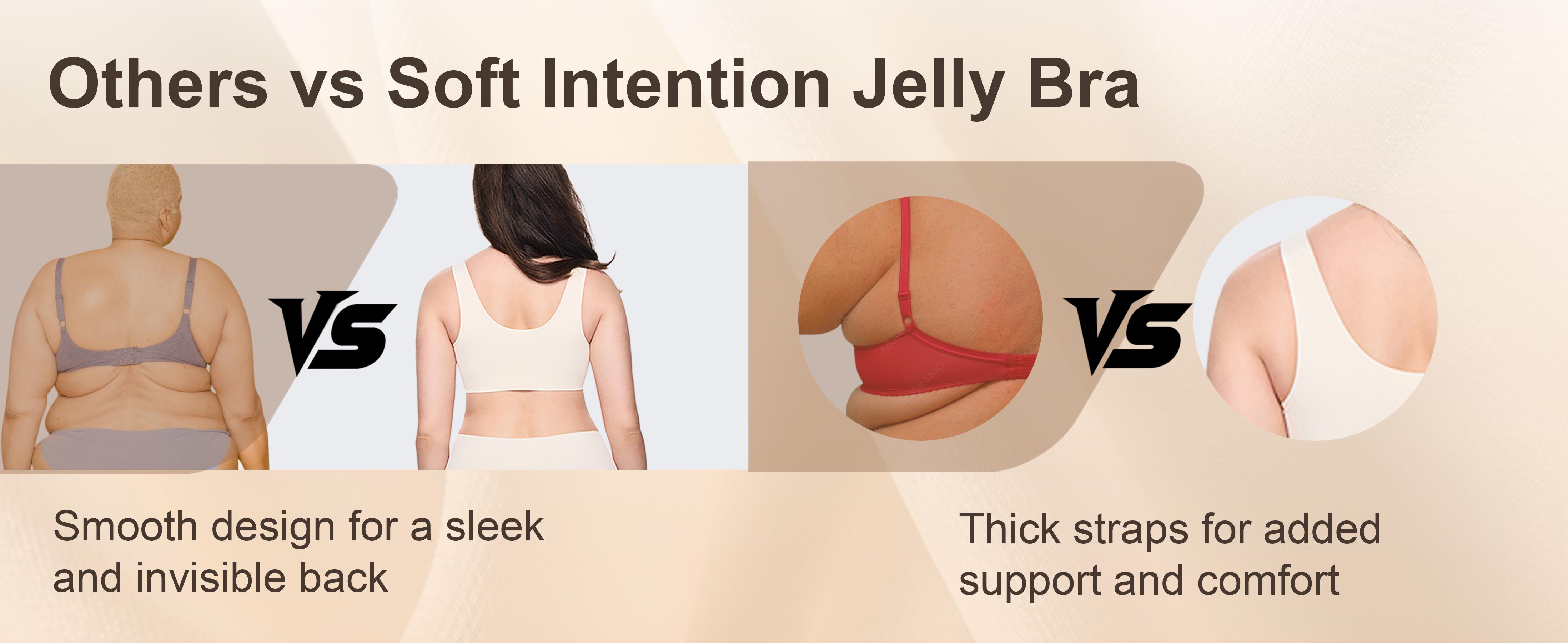 Soft Intention Women's Seamless Wireless Bra Full Coverage Push Up No Underwire Tshirt Comfortable Everyday Plus Size Friendly Jelly
