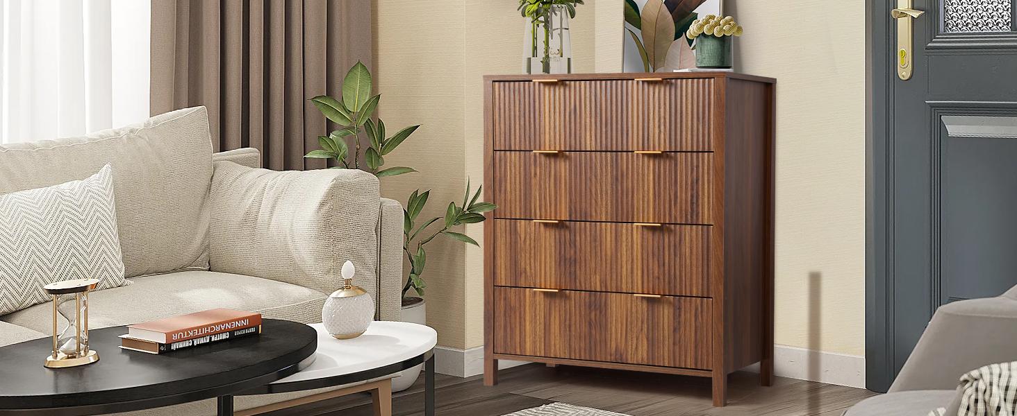 Giratree 4 5 Drawer Dressers for Bedroom, Modern Closet Chest of Drawers with Waveform Fluted Panel, Large Wood Storage Dresser Organizer for Nursery Bedroom Living Room Hallway Closet Giratree 4 5 Drawer Dressers for Bedroom, Modern Closet Chest of Drawers with Waveform Fluted Panel, Large Wood Storage Dresser Organizer for Nursery Bedroom Living Room Hallway Closet