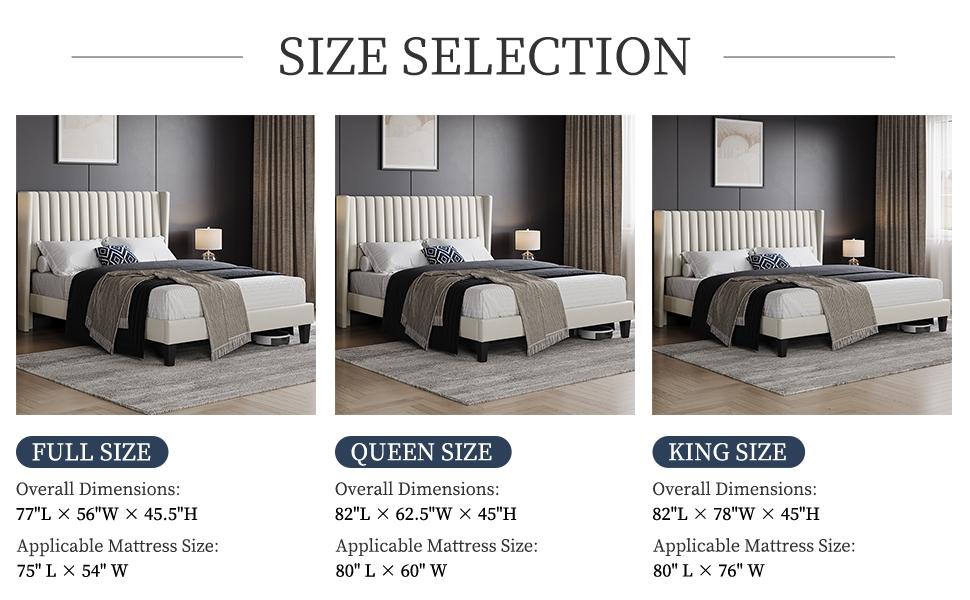 Yaheetech Queen Bed Frame Upholstered Platform Bed with Fabric Headboard, Wing Edge Design/Non-Slip and Noise-Free/Wooden Slats Support/No Box Spring Needed/Easy Assembly