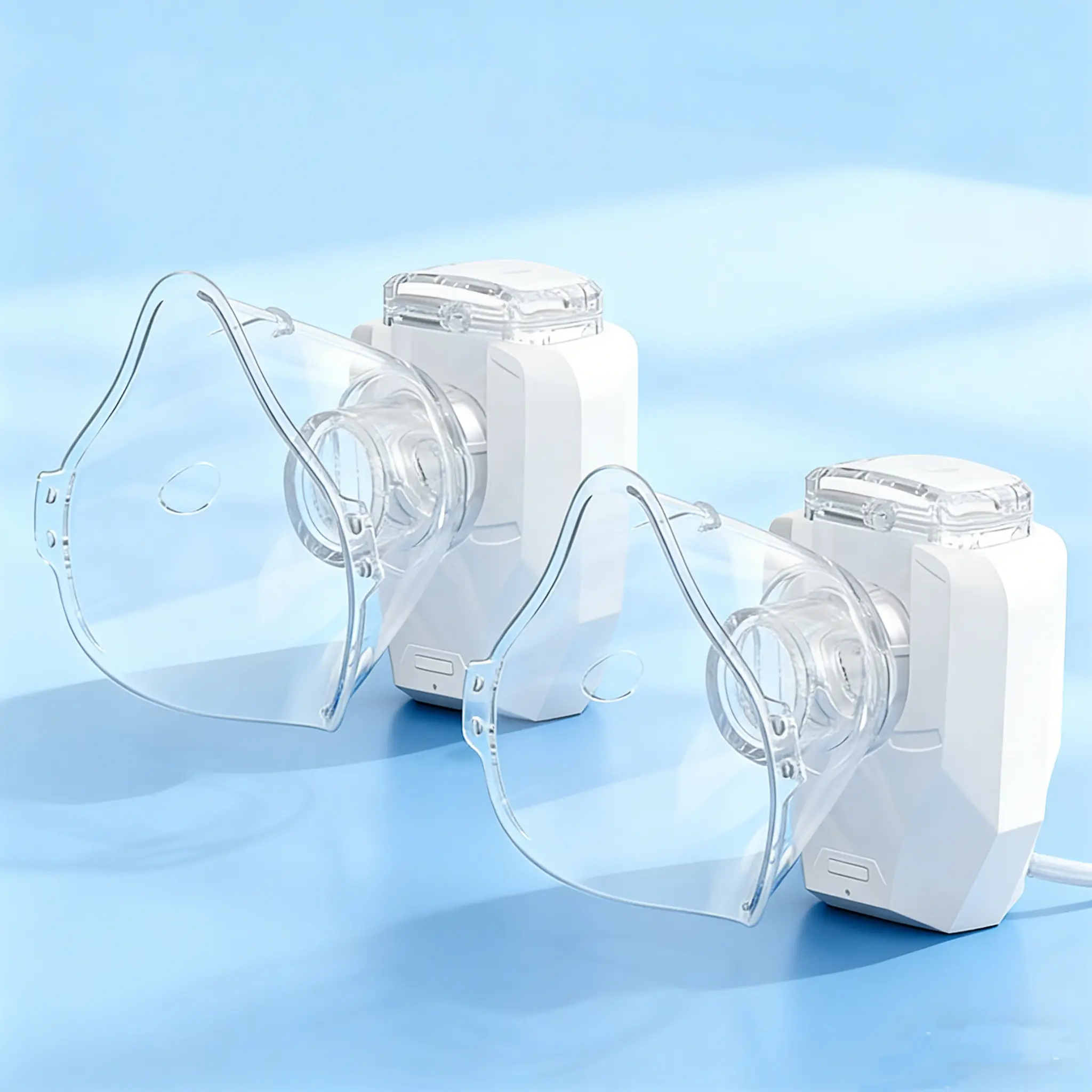 Portable Mesh Nebulizer, 2pcs Handheld USB Rechargeable Set for Adult Facial Hydration and Breathing Support, Durable Skincare Tool, Handheld Nebulizer, Mesh Nebulizer Machine