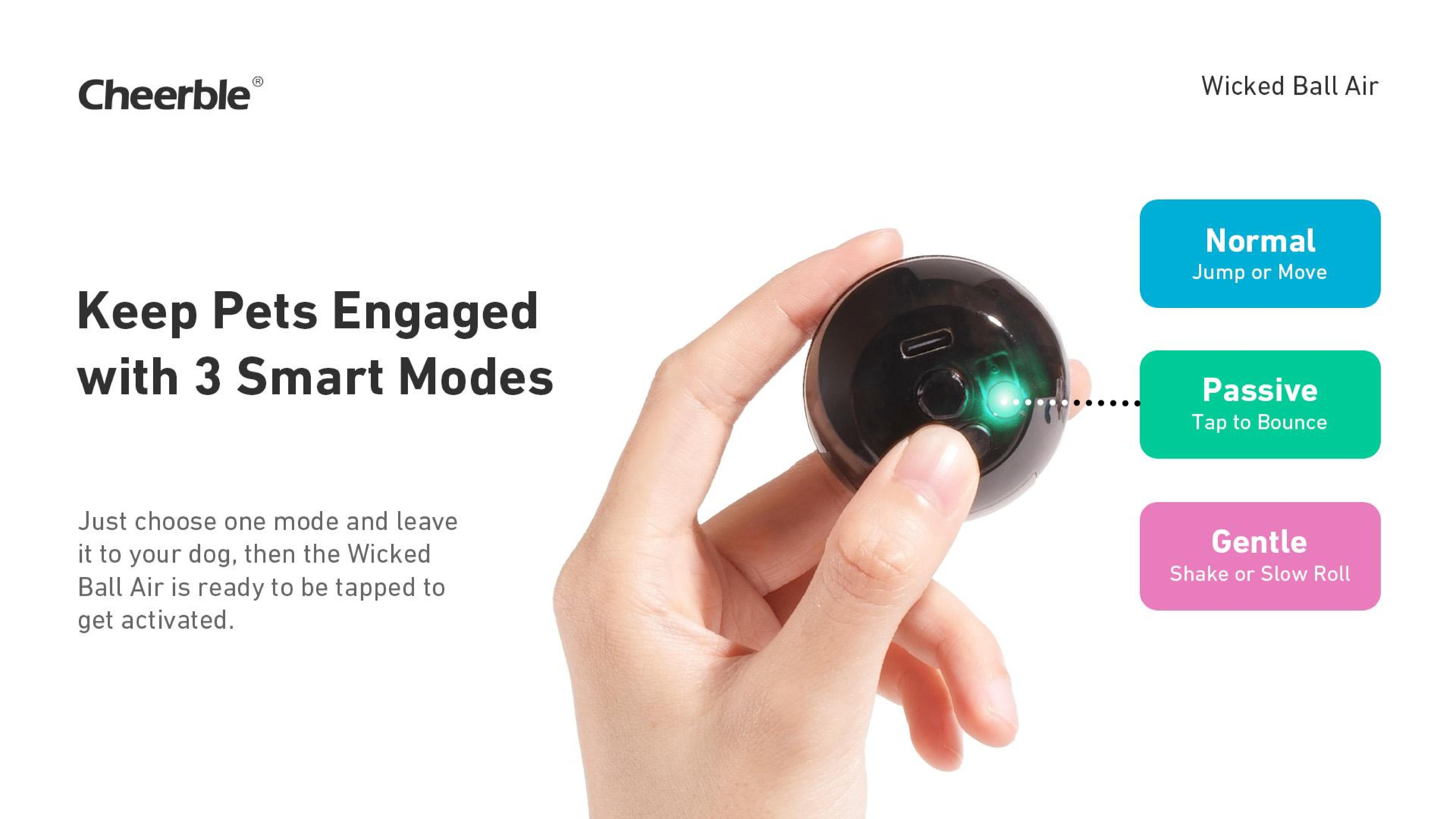 Cheerble Smart Interactive Dog Toy, Automatic Motion for Boredom Relief and Joy, Protects Dogs’ Teeth and Gums – Suitable for Small, Medium, and Large Dogs, Indoor & Outdoor Use