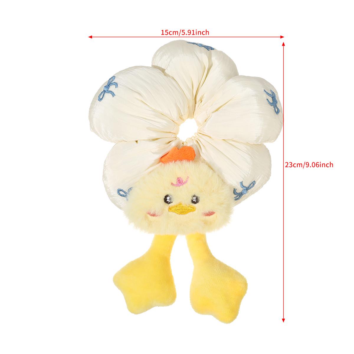 AWAYTR 1/2Pack Cute Cat and Chick Shapes Hair Scrunchies Cartoon Big Hair Ties for Women's,Elastic,Hair Scrunchies Set Rubber Bands Ponytail Holders Party Costume Hair Accessories