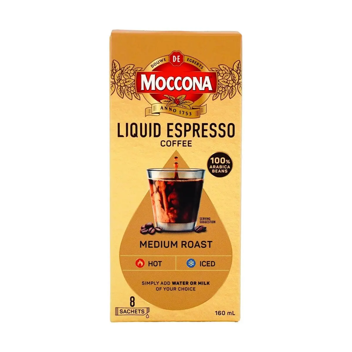 Moccona Medium Roast Concentrated Coffee Liquid - Smooth & Fruity Flavor, 8 Sachets (160ml) - Cold & Hot Brewable Instant Coffee Moccona Medium Roast Concentrated Coffee Liquid - Smooth & Fruity Flavor, 8 Sachets (160ml) - Cold & Hot Brewable Instant Coffee