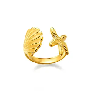 Gold Starfish Shell Ring