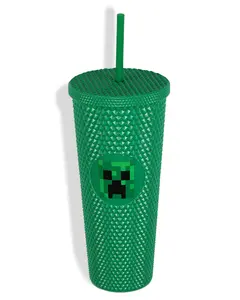 Minecraft Creeper Tumbler Pyramid Studded 24 oz. Travel Cup with Straw