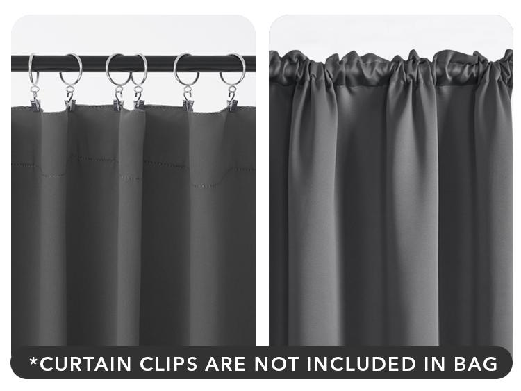 Rod Pocket Plain Curtains for Bedroom 2 Panels -Deconovo Rod Pocket Solid Thermal Insulated Window Curtains for Living Room