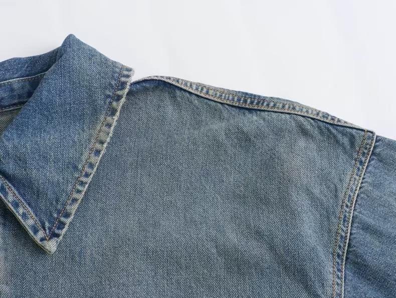 Elengatine Women's Denim Dress Half-Zip Collared Vintage Washed Blue Loose Fit Long Sleeve One Chest Pocket Trendy Casual Top for Daily Wear & Street Style Looks - Chic Autumn and Winter - Womenswear Suitable for all people, sizes range from XS - 5XL Elengatine Women's Denim Dress Half-Zip Collared Vintage Washed Blue Loose Fit Long Sleeve One Chest Pocket Trendy Casual Top for Daily Wear & Street Style Looks - Chic Autumn and Winter - Womenswear Suitable for all people, sizes range from XS - 5XL