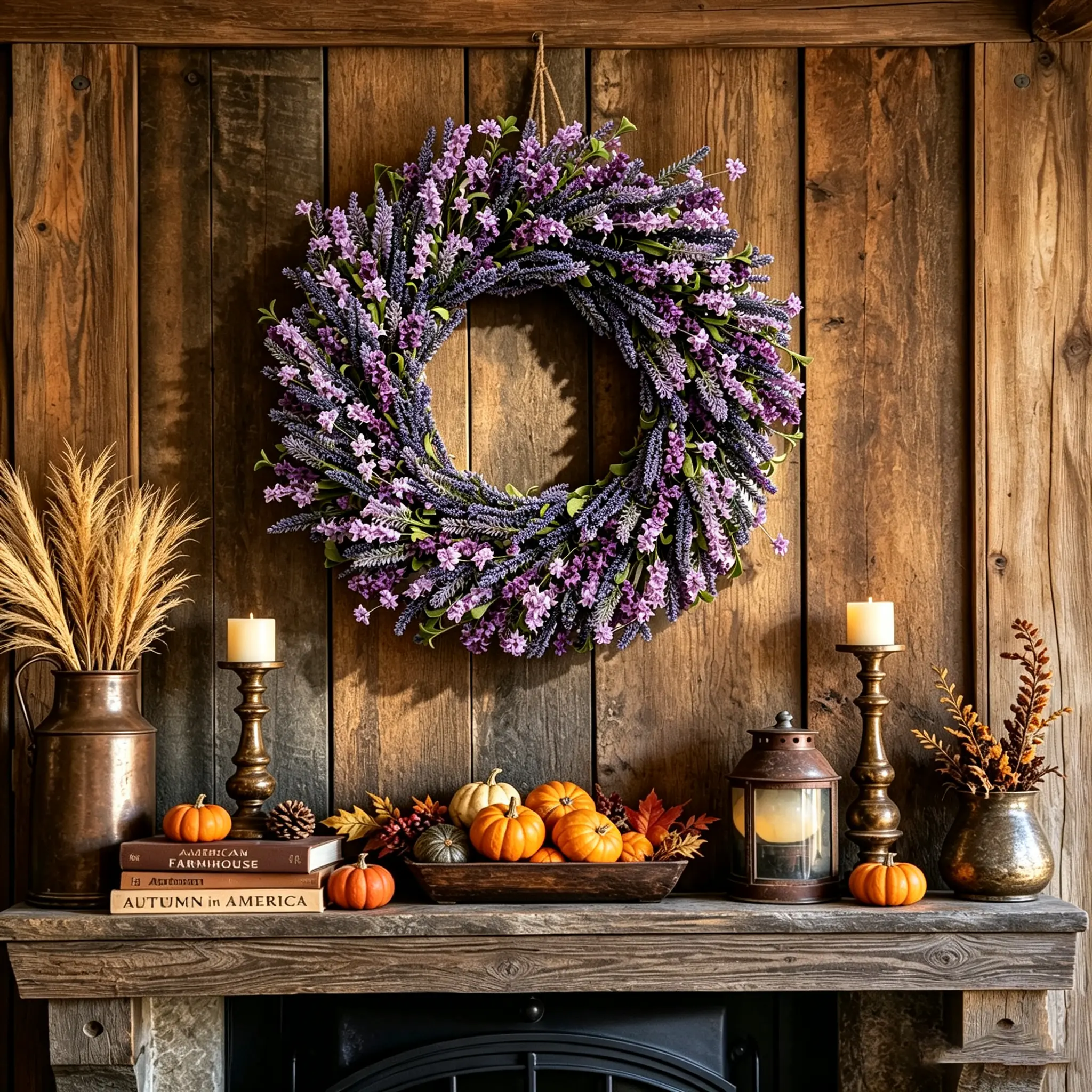 BIBELOT Circular PVC Artificial Floral Wreath - Vintage Farmhouse Decor with Autumn Foliage, Berry Clusters, Indoor Outdoor Decorative, Thanksgiving & All Seasons Use for Front Door, Wall Mount, Festive Decoration