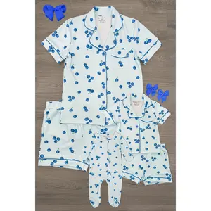 Mom & Me - Blueberry Waffle Knit Pajamas