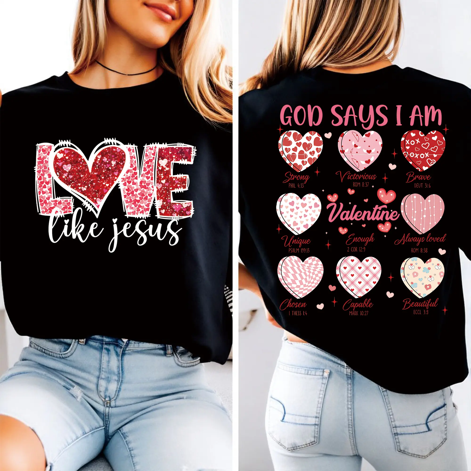 ✝️   100% Cotton Double-Sided Love Jesus God Tee, Perfect Valentine Gift for Wife & Boyfriend/Girlfriend! # TikTokShop. # TikTokMadeMeBuyIt. #  FunnyValentine # ViralTees # TrendyTees