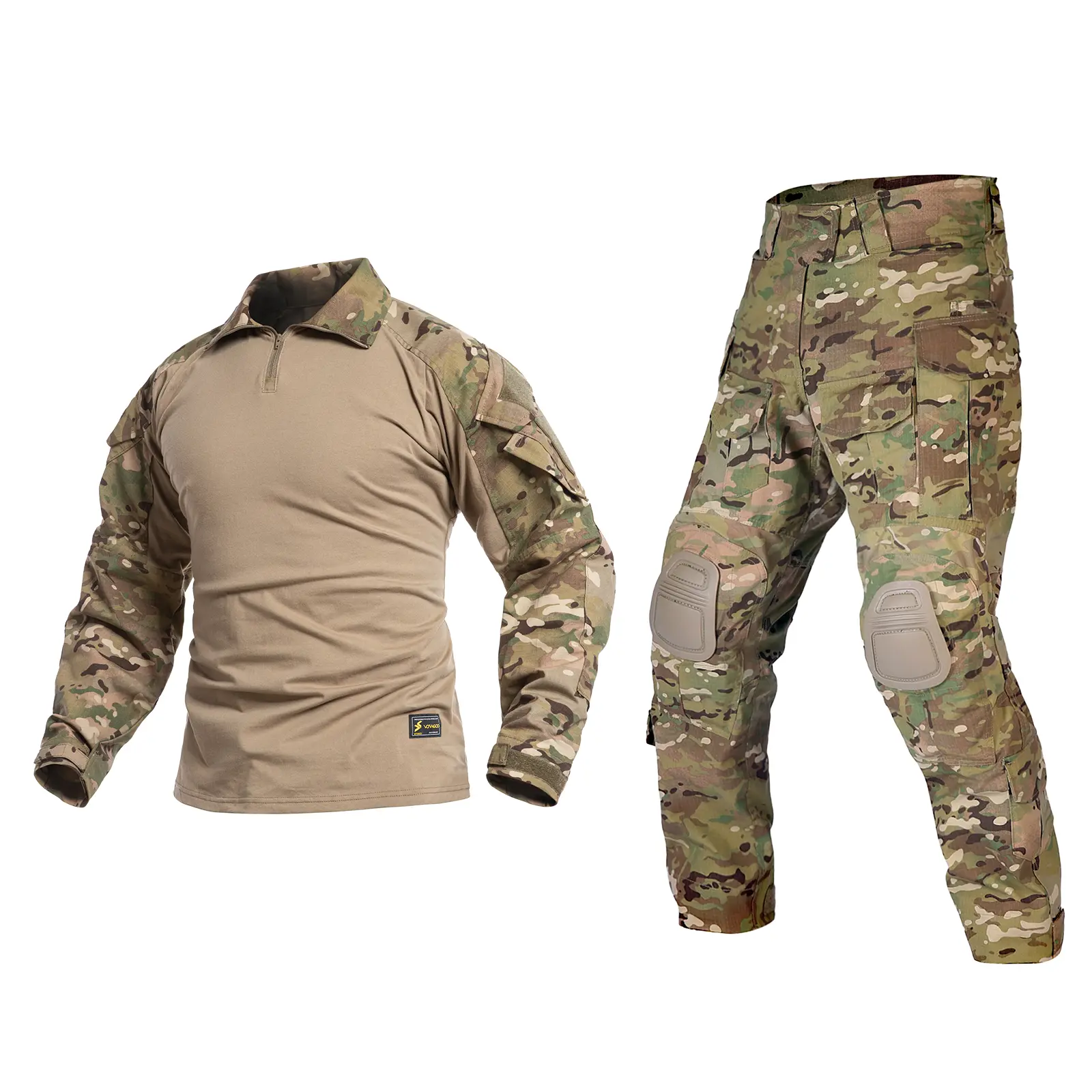 YEVHEV Men's G3 Tactical Combat Suit, Camouflage Uniform Set with Detachable Knee & Elbow Pads and Snagfree Zipper, Tactical Equipment for Workwear Outerwear, Workwear Outerwear, Bibs & Coveralls