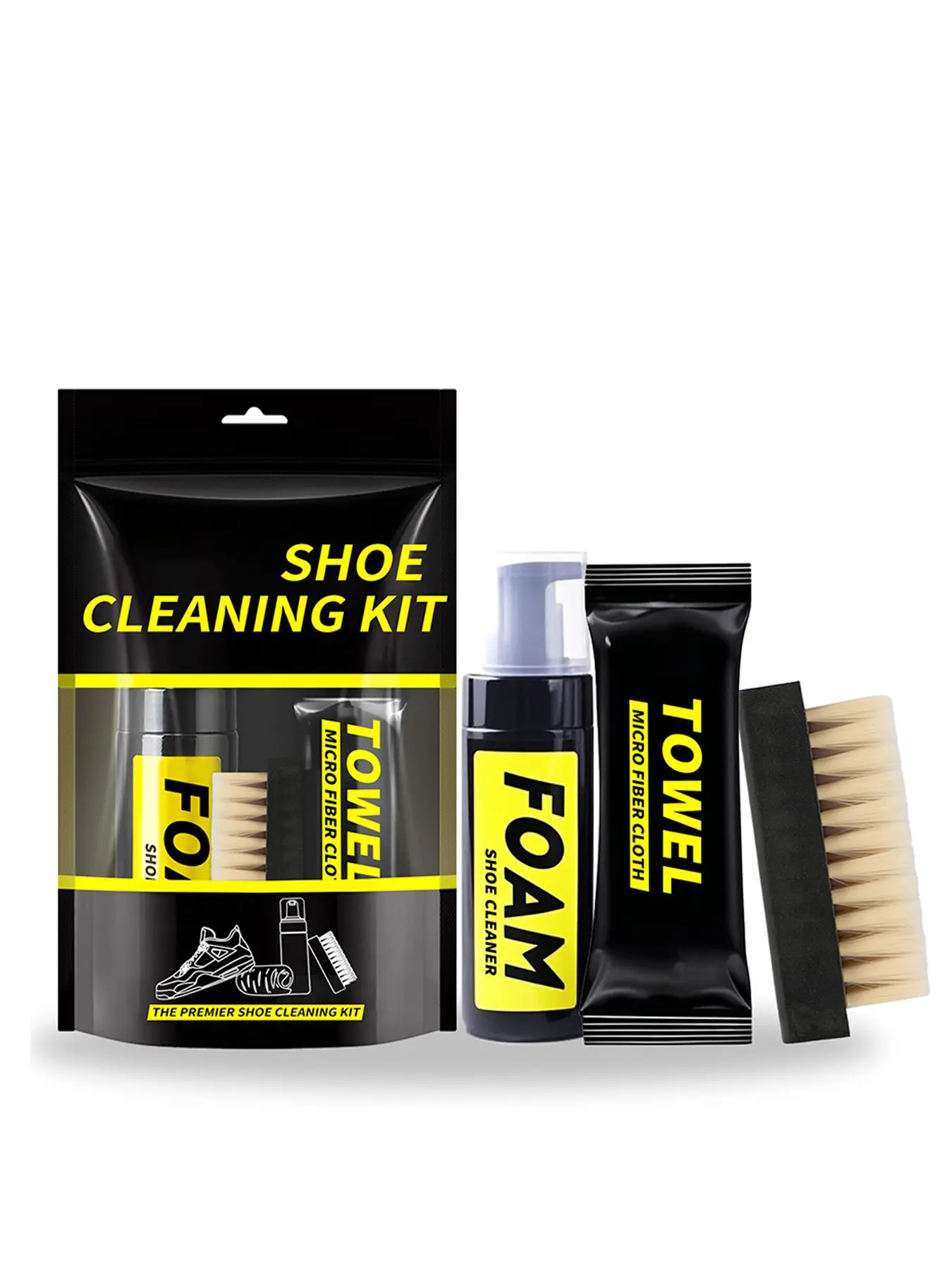 Shoe Cleaning Kit, Shoe care kit, shoe cleaner, sports shoe cleaning solution, equipped with shoe cleaning brush and ultra-fine fiber cleaning cloth, suitable for mesh shoes, sports shoes, canvas shoes, leather shoes, etc
