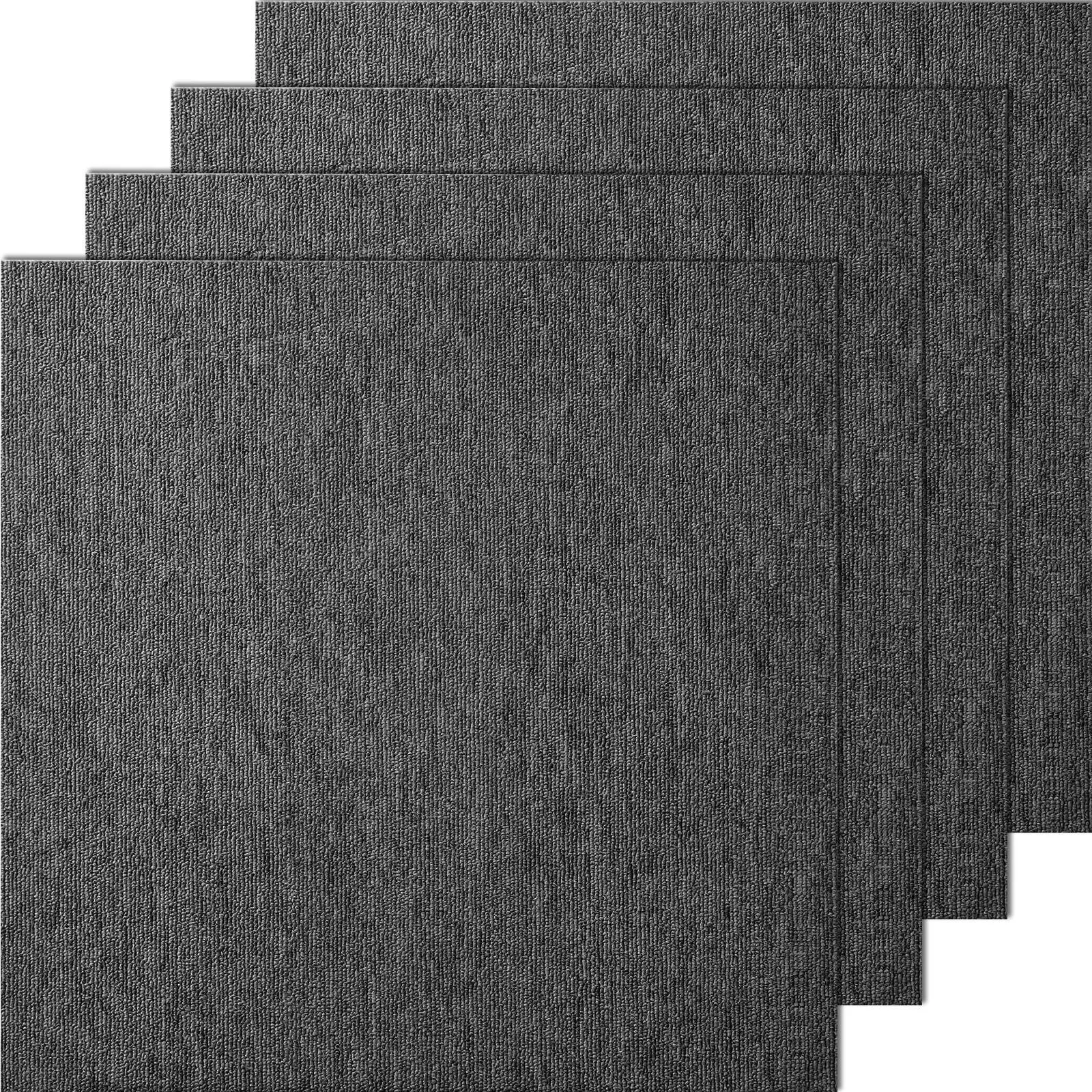 【Summerfinds】VEVOR Carpet Tiles Reusable, 20"x 20" Carpet Squares With Padding Attached, Soft Padded Carpet Tiles, Easy Install DIY for Bedroom Living Room Indoor Outdoor (20 Tiles, Dark Gray)