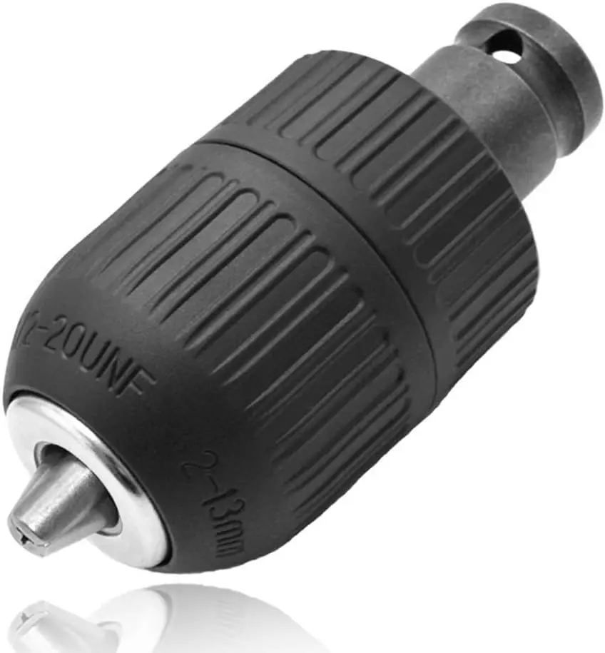 2-13mm Capacity Keyless Drill Chuck Adapter, 1/2-20UN Mount Thread Impact Quick Change Conversion Tool for Air Impact Wrench