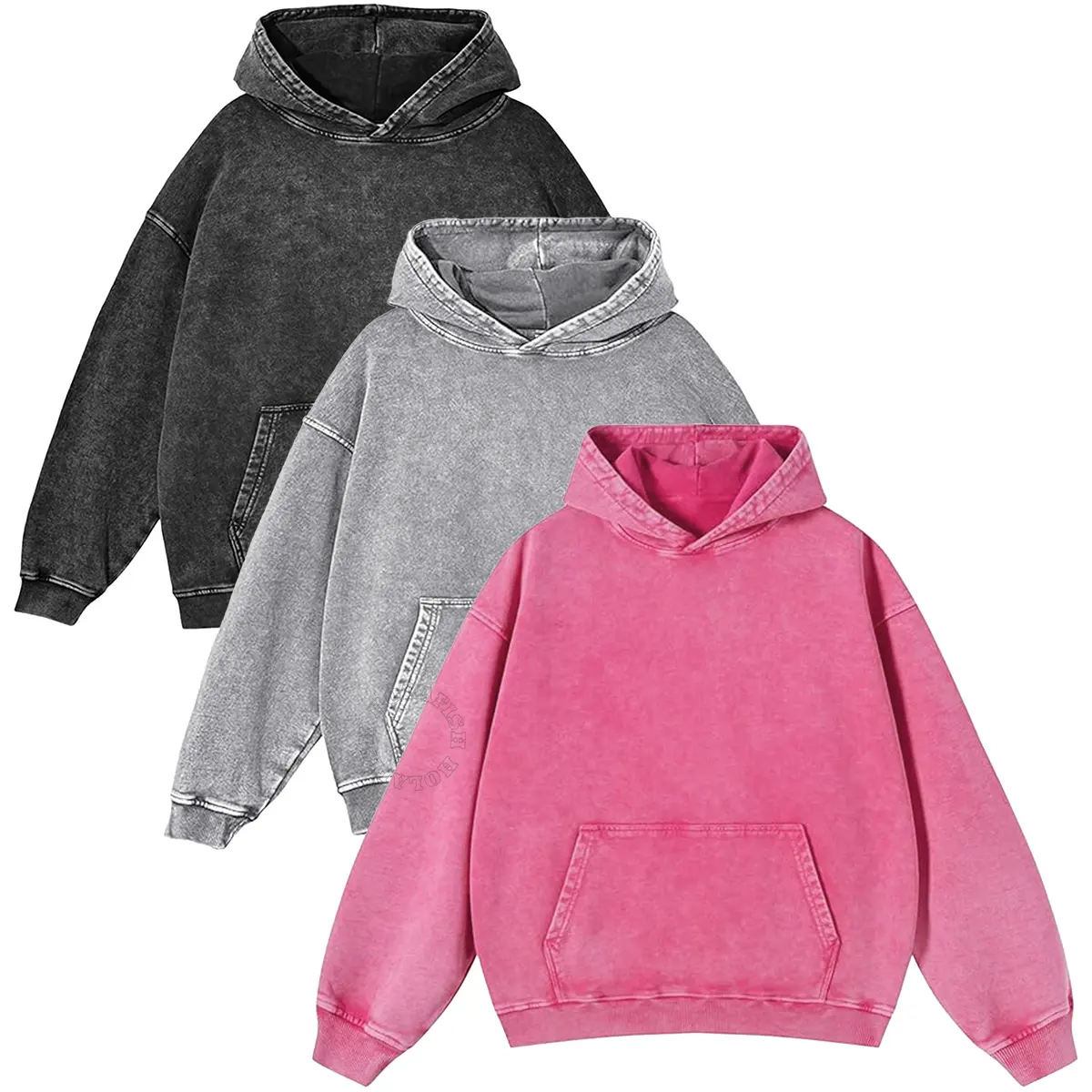 Holafish Women's Oversized Acid Wash Hoodie - Unisex Casual Polyester Minimalist Fabric, Kangaroo Pocket, Ribbed Cuffs, Preppy Vintage Streetwear Pullover for Everyday Wear & Gifting, Women's Clothes, Male Clothing, Swag Clothes, Basic Tops, Brand Clothin