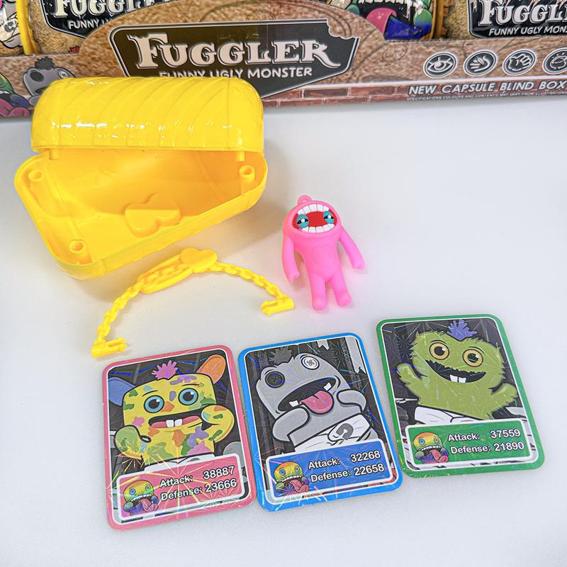 16Pcs Fuggler Blind Box Capsule，Funny Ugly Monster Keychain & Desk Decor Collectibles.