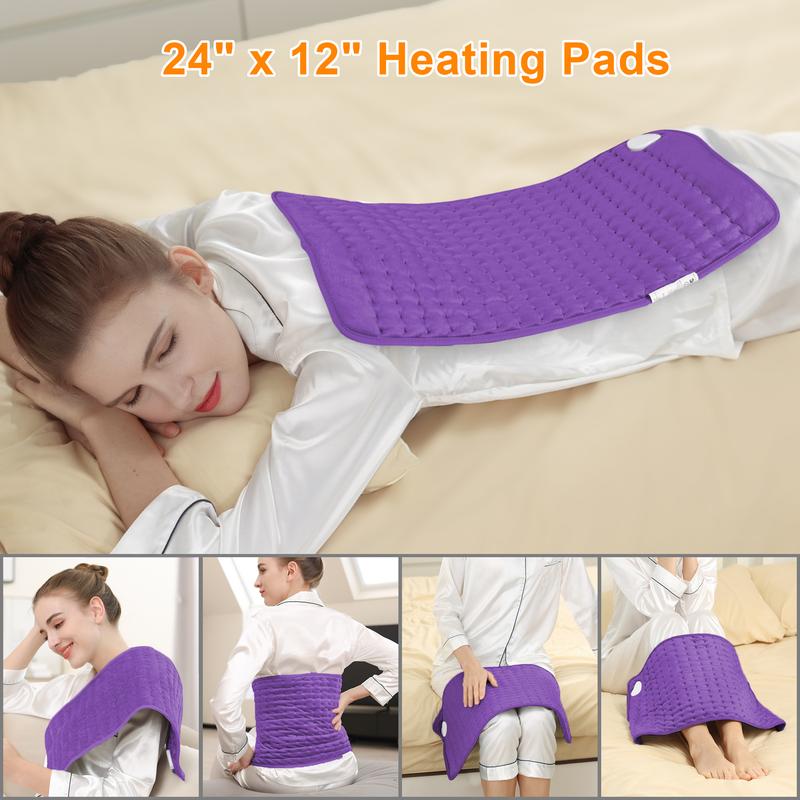 Heating pad for targeted precise application, portable, 6 heating levels, quickly heats up to 140 ° F, automatically shuts off in 2 hours, leg, shoulder, knee, neck heating - machine washable, ideal gift for parents' holidays, ideal gift