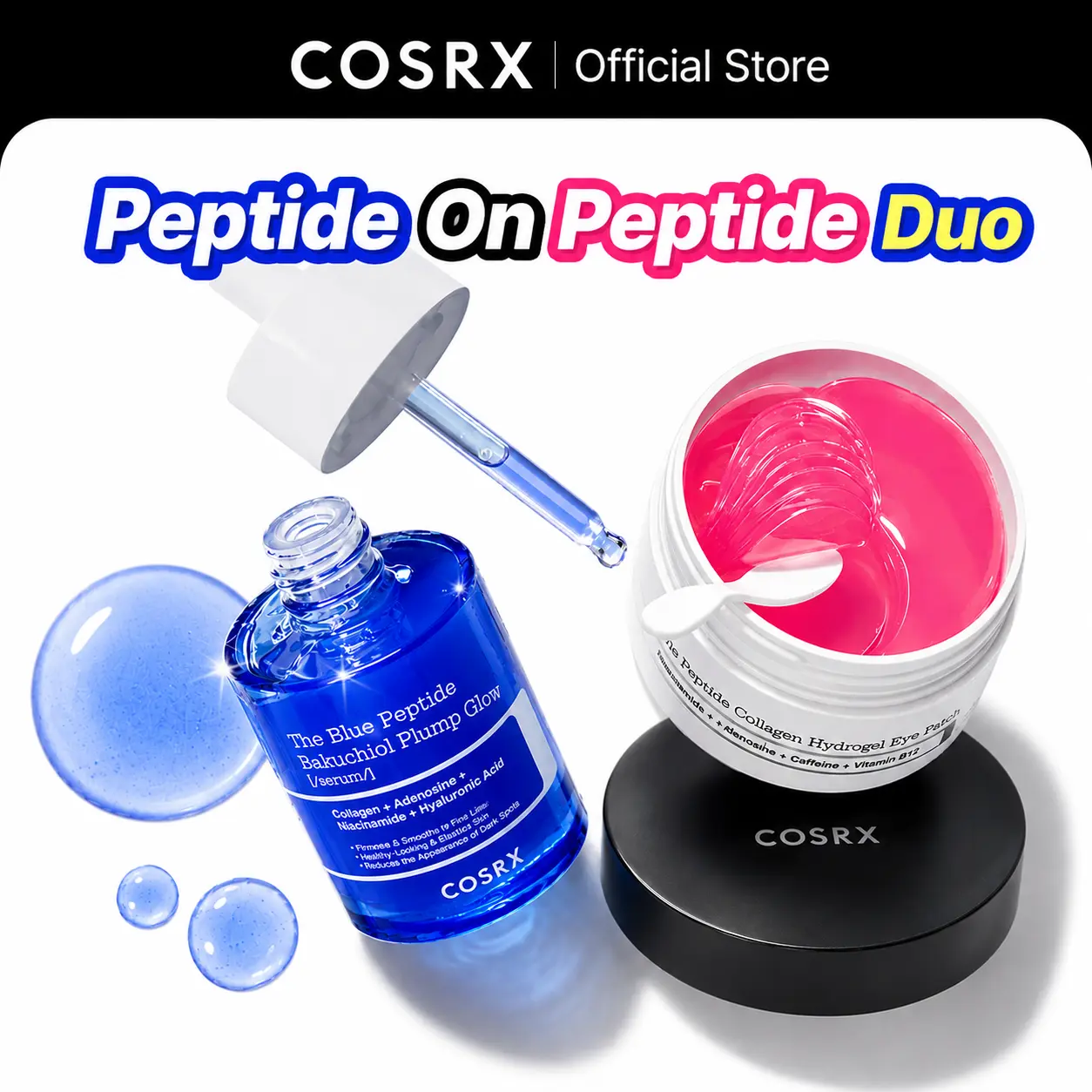 [BEST] [COSRX Official] Peptide on Peptide DUO l Layered Peptide Care for Plump, Firm-Looking Skin l Copper Peptide Bakuchiol Serum + Peptide Collagen Eye Patch | Wrinkle Care, Saggy Skin, Under Eye Puffiness