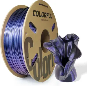 COLORFUL Galaxy PLA -Blue/Purple 3D Printer Filament, Shining 3D Printing Filament, Color Changing Glitter, Different Color by Light, PLA Filament 1.75mm Dimensional Accuracy +/- 0.05mm,Magic