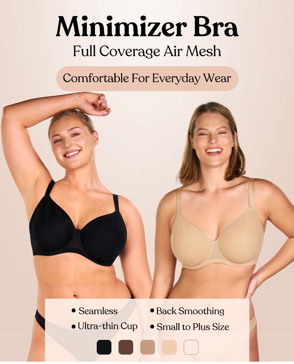 HSIA AirMesh honeycomb-cup Plus Size Full Coverage Mesh Lightly Padded Lined Adjustable Straps Underwire T-Shirt Bra SpringStatements