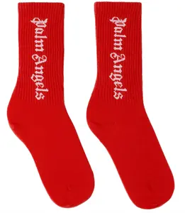 Palm Angels Classic Logo Socks Red White