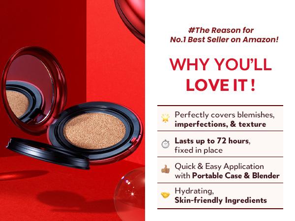 [TIRTIR Official] Mask Fit Red Cushion Foundation Korean Makeup 18g Satin Finish Lightweight Radiant Coverage 40 Shades Range Effortless Application