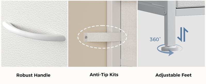 TV Stands for Living Room Furniture with 9 Fabric Drawers, Long Entertainment Center Up to 75 Inch TV, Media Console Table with Storage for Bedroom, Adjustable Feet