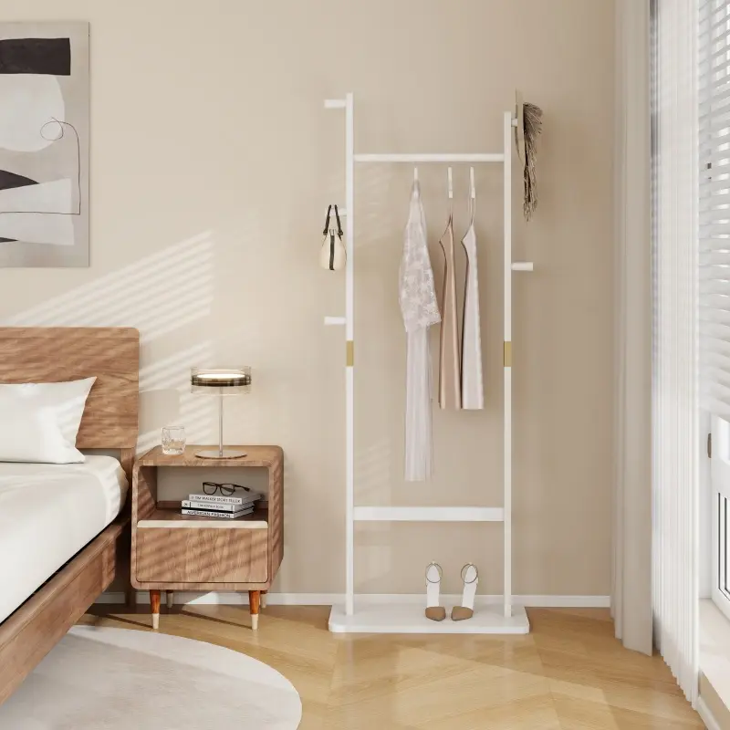 [SOIYELIFE] Coat Racks solid wood hanger 23.6* 11*64.1in Solid environmental protection easy to assemb beautiful can be placed in the bedroom/entrance/living room (white)
