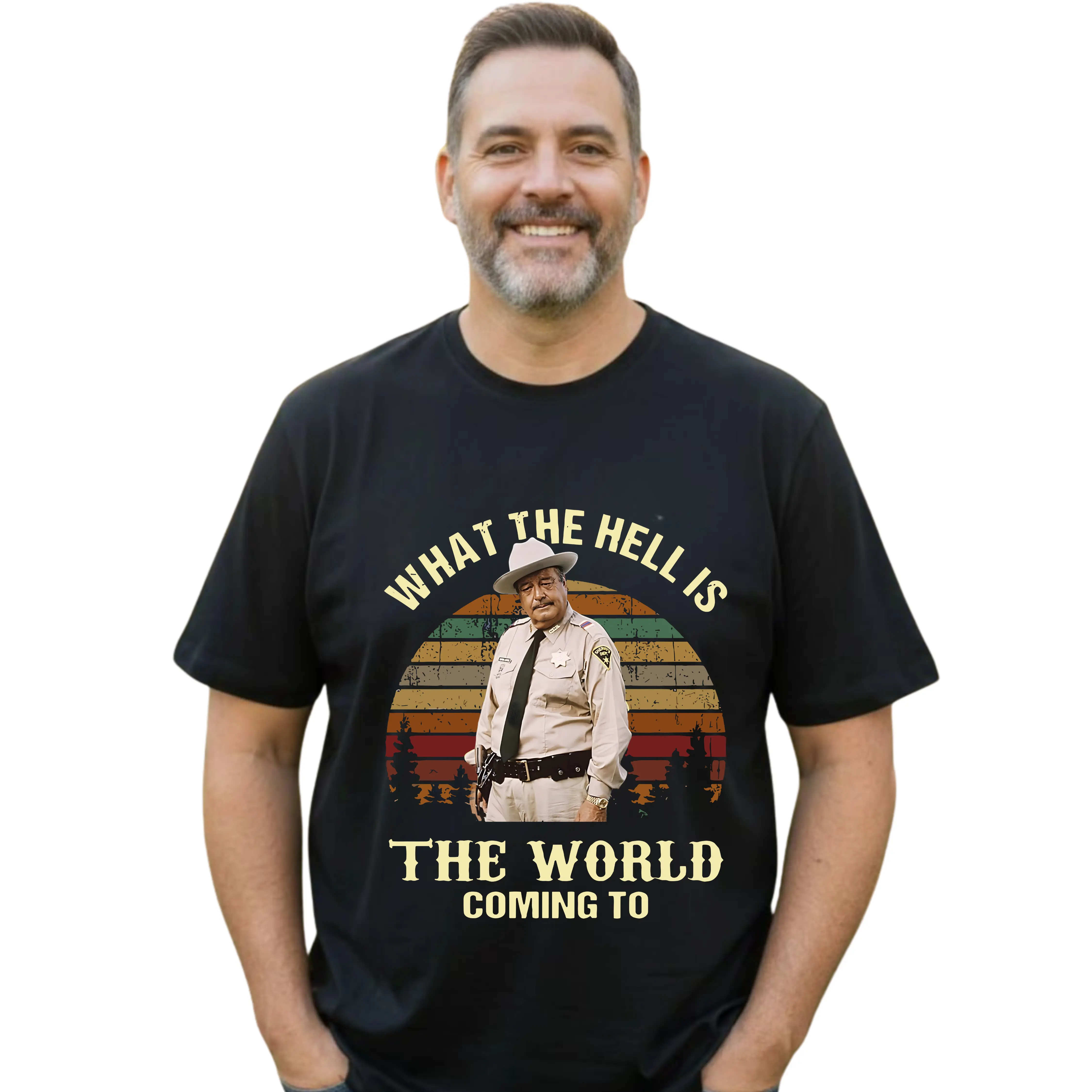 What The Hell Is The World Coming To Shirt, Smokey And The Bandit Movie T-Shirt, Casual Short Sleeve T-Shirt for Men and Women Menswear Unisex Tops funny streetwear business