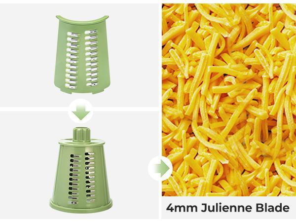 SUSTEAS Rotary Food Chopper – 5 Blades, Strong Suction Base & Handle – Durable Vegetable Slicer & Grater, Includes Blade Storage Box – Kitchen Essential