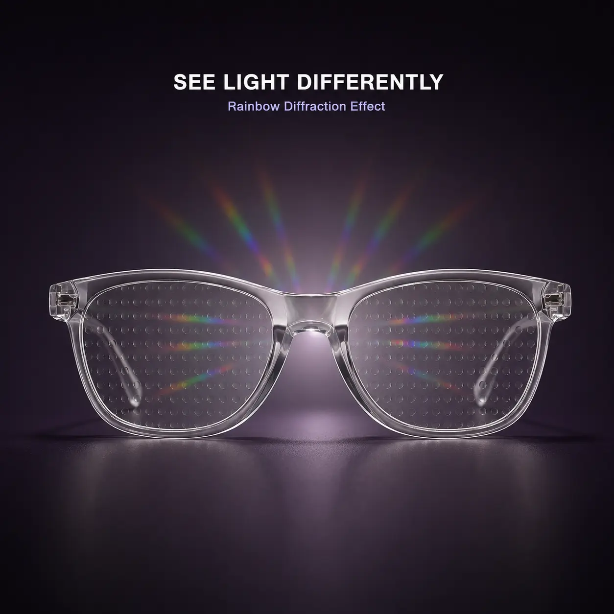 Rainbow Diffraction Glasses, 3D Prism Kaleidoscope Rave Glasses, Rainbow Effect Party Eyewear, Halloween Party Favors & Costume Accessories for EDM Festivals, Concerts, Fireworks and Holiday Lights