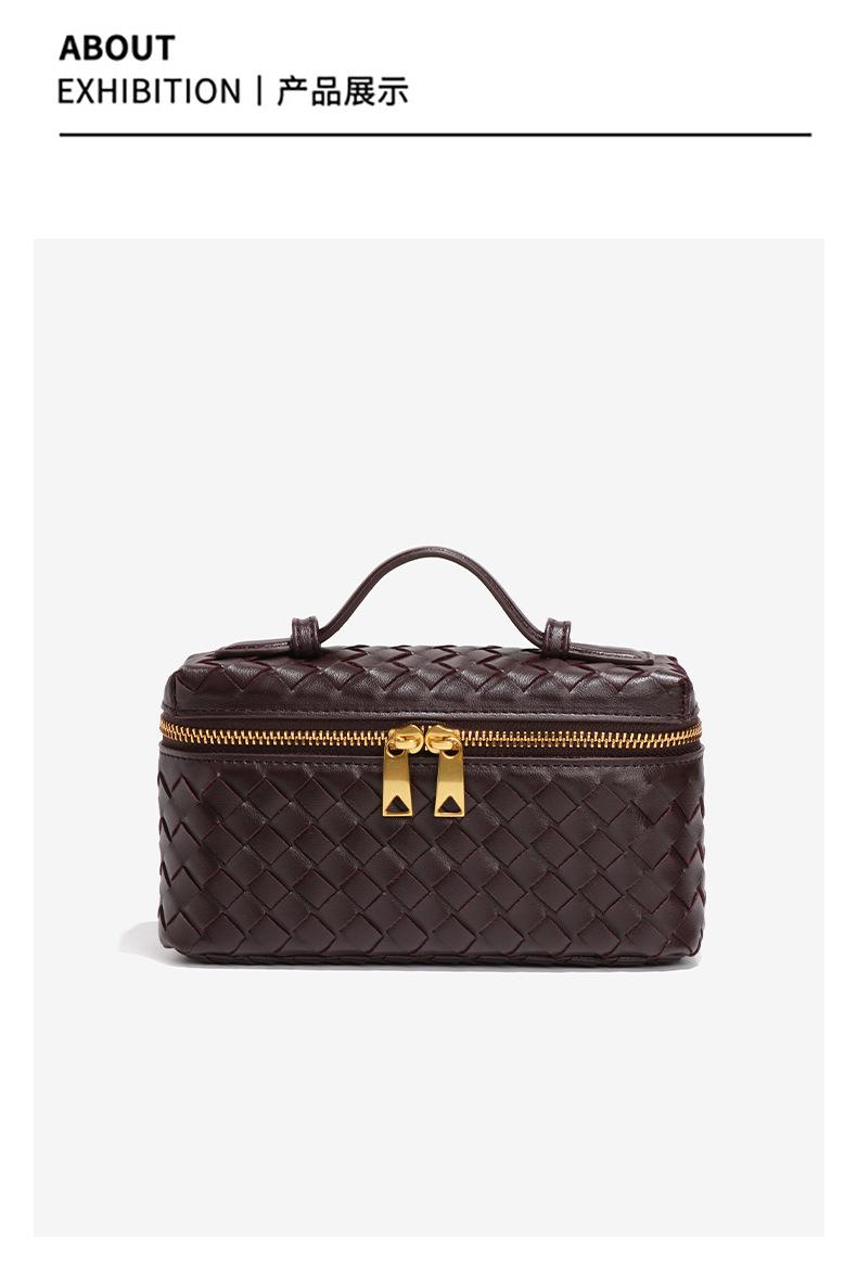 2025 New Handmade Woven Crossbody Lunch Box Bag Fashionable Versatile Two-Way Zipper Closure Handheld Women’s New Single Shoulder Small Square Bag