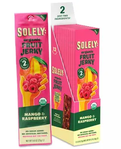 Solely Organic Mango Raspberry Fruit Jerky 5 Count, 0.8 Ounce