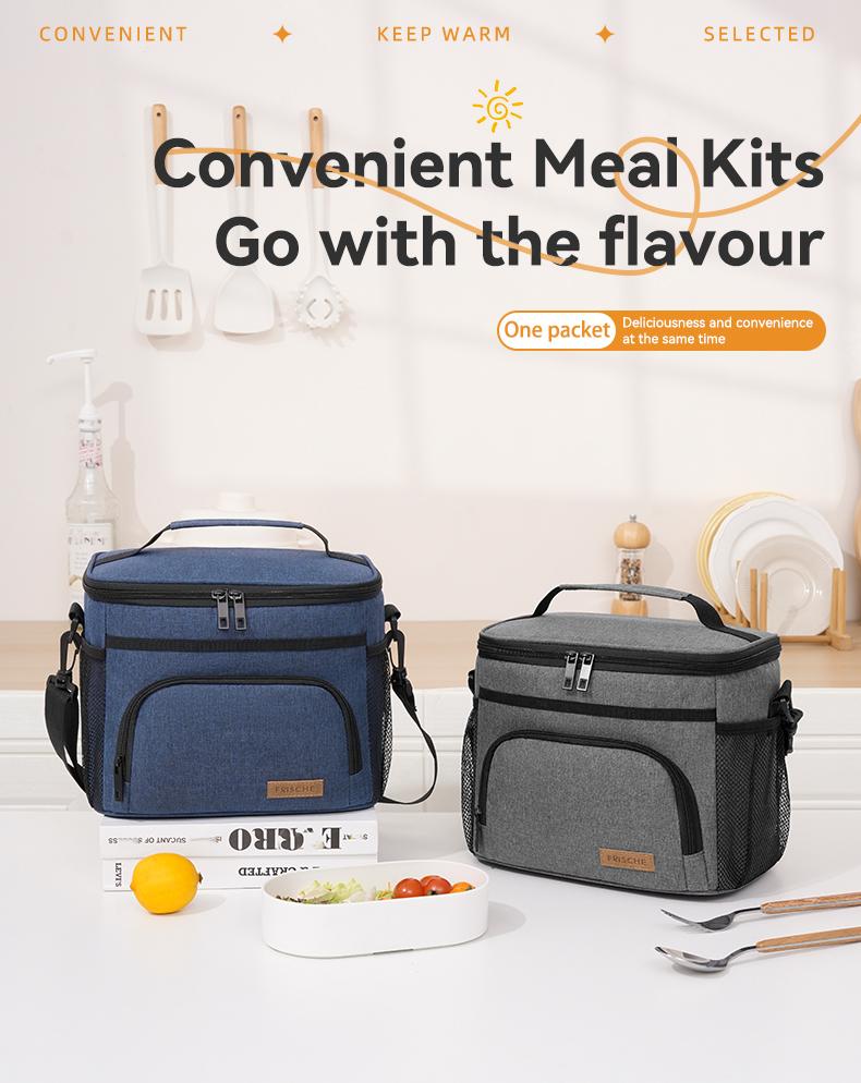 Insulated Lunch Bag for Women Men Reusable Lunch Box for Office Picnic Hiking Beach Leakproof Cooler Tote Bag Organizer with Adjustable Shoulder Strap for Adults