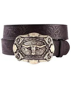 Cody James Men's Western Tooled Longhorn Belt - Blt212-01
