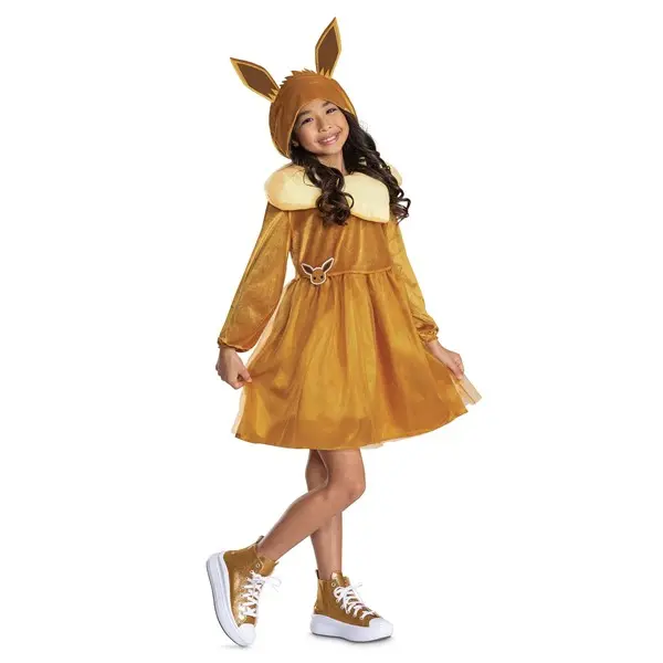 Pokémon Eevee Hooded Costume Dress for Girls
