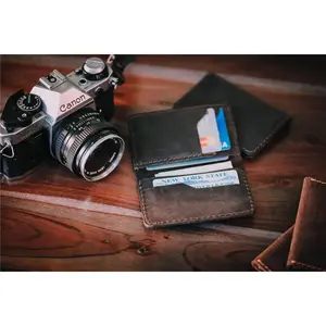 Minimalist Wallet, Slim Card Sleeve,  Antique Leather Card Holder. Personalized Wallet #08 minimalist wallet