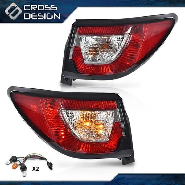 CROSSDESIGN Red LED Tail Lights Lighting Assemblies & Components - 1 Pair Durable, High-Quality LH Driver Side & RH Car Lighting Parts, Factory Direct Car Mod Accessories for 2013-2017 Chevy Traverse LS, LT, LTZ