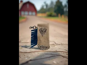 Beautiful Authentic Leather Sunglasses Case with Chapstick Holder