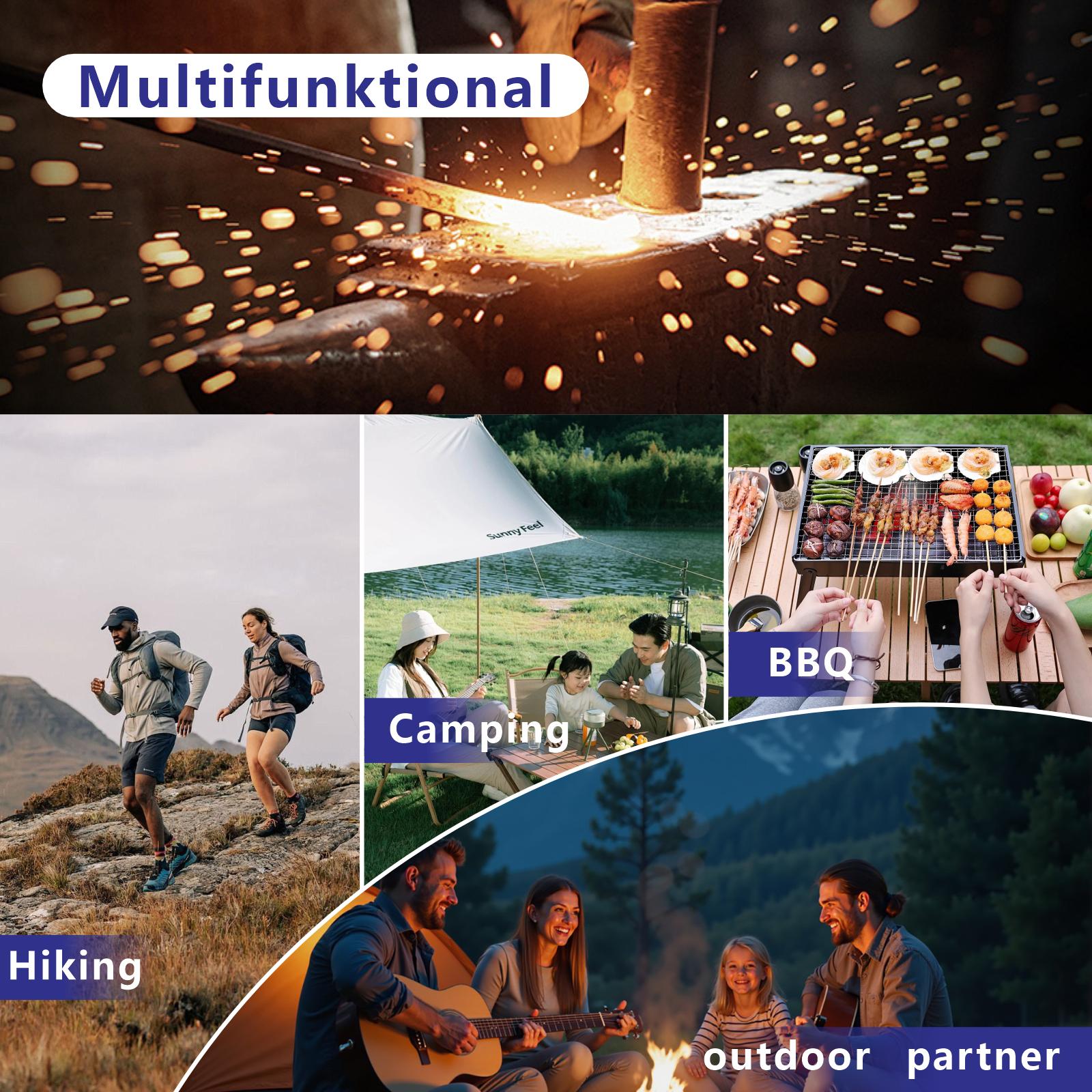 10-Inch Forged Camping Knife (with Sheath) – Stainless Steel Boning & Butcher Knife, Multipurpose Meat-Cutting Knife for Kitchen, Camping & Outdoor BBQ