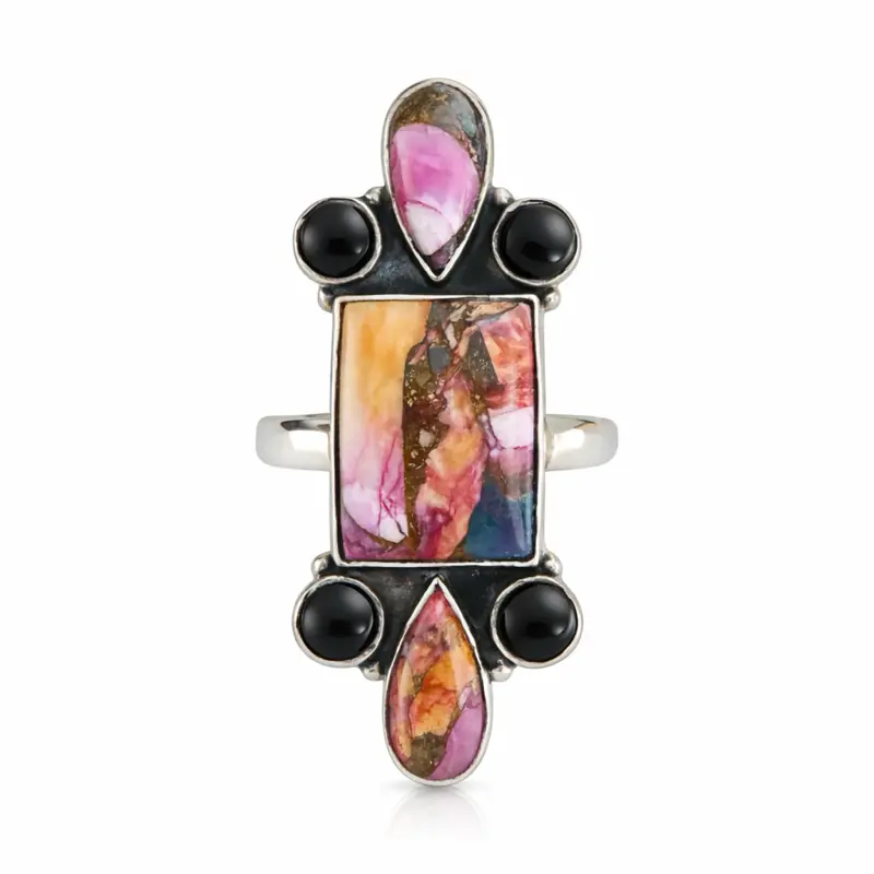 Pink Dahlia & Black Onyx