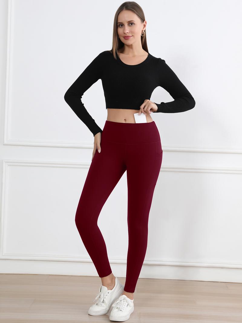 CHRLEISURE 3PCS Winter Warm Fleece Leggings with Pockets for Cold Weather High Waist Women's Cozy Workout Wear Fleece Pants for Yoga 【TikTokShopBlackFriday】