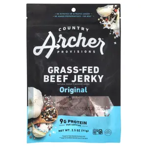Country Archer Jerky Grass-Fed Beef Jerky, Original, 2.5 oz (71 g)