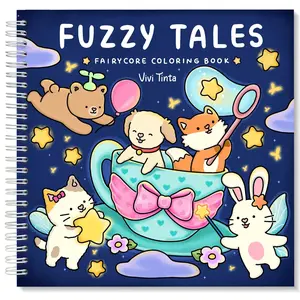Fuzzy Tales Fairycore Coloring Book for Adults & Teens Featuring Adorable Animals Characters in an Enchanted Storybook