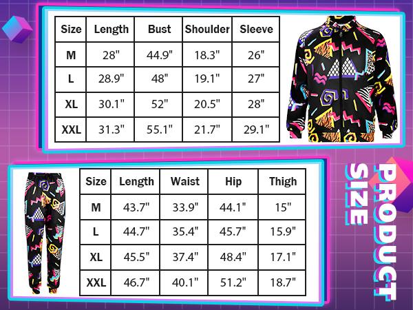 Gihuo Retro 80s 90s Men's Tracksuit - Vintage Jacket & Joggers Set - Polyester Material - Loose Fit - Summer Clothing - 2-Piece Outfit - Cuffed Sweatpants - Streetwear Style halloween cardigan gift funny