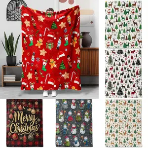 Festive Delight: Christmas Blanket with Nutcrackers, Cookies & Stars Soft and comfortable New Year home decoration gift