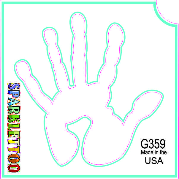 212 MAIN Ruby Red Paint G359-2 2-Ply Paper Hand Shape Tattoo Stencil, 1.5x2.3x2.3 in, FDA Safe, Pack of 100